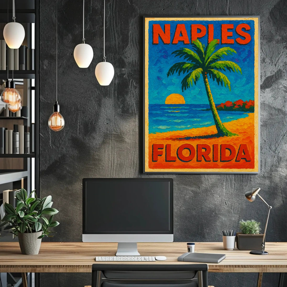 Naples Florida Tropical Paradise Poster Wall Art 18x24