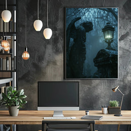 Eerie Angelic Cemetery Scene: Fantasy or Mythology Poster PosterGoat