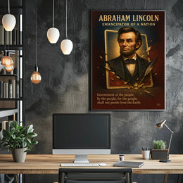 Abraham Lincoln Inspirational Vintage Art Historical or Presidential Poster