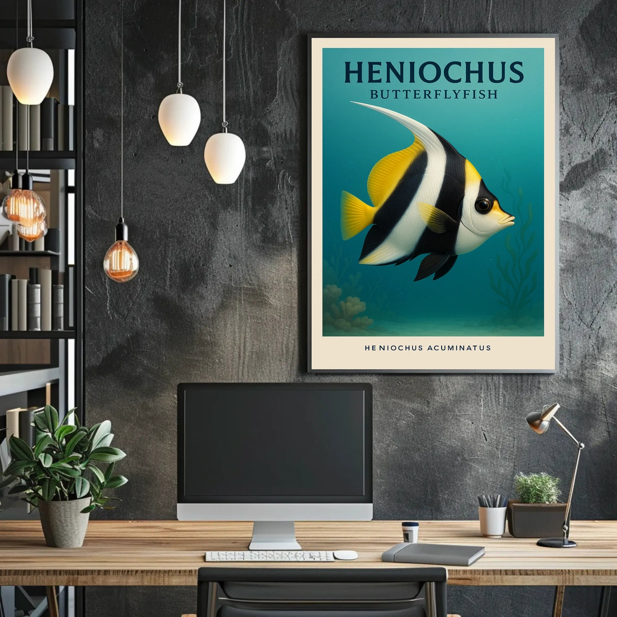 Heniochus Butterflyfish Poster
