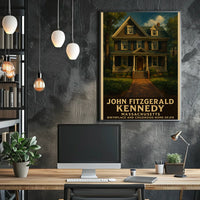 John Fitzgerald Kennedy Birthplace And Poster