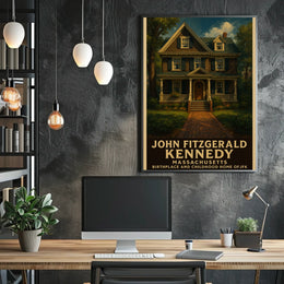 John Fitzgerald Kennedy Birthplace And Poster