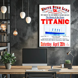 Titanic Grand Inaugural Voyage Poster Vintage Wall Art