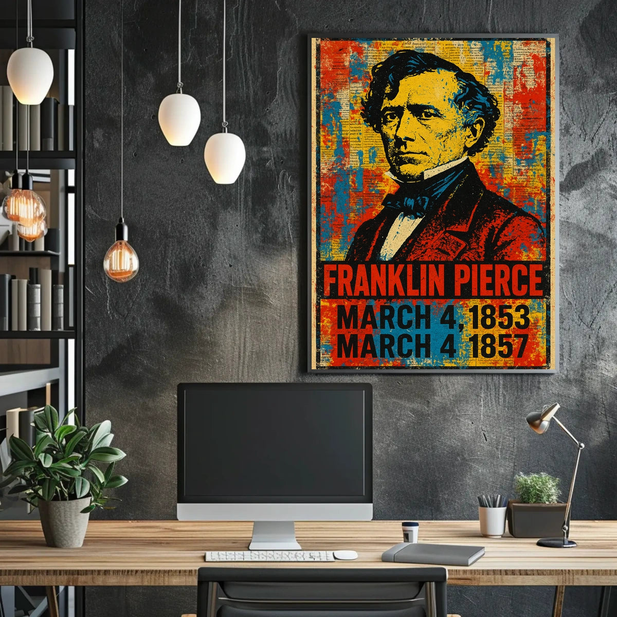 Franklin Pierce 14th President of the United States Street Art Mashup Poster