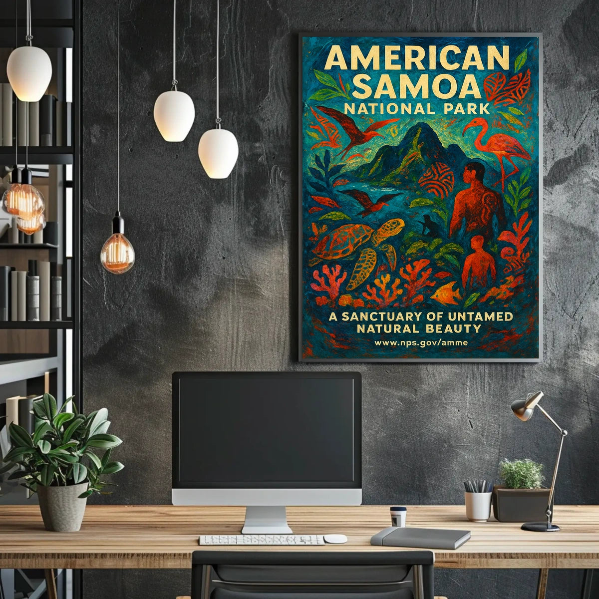 American Samoa National Park Artistic Travel Poster