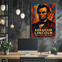 Abraham Lincoln 16th President of the United States Glitch Hop Art Poster