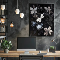 Monochrome Magpie Art Vintage Animal Poster PosterGoat