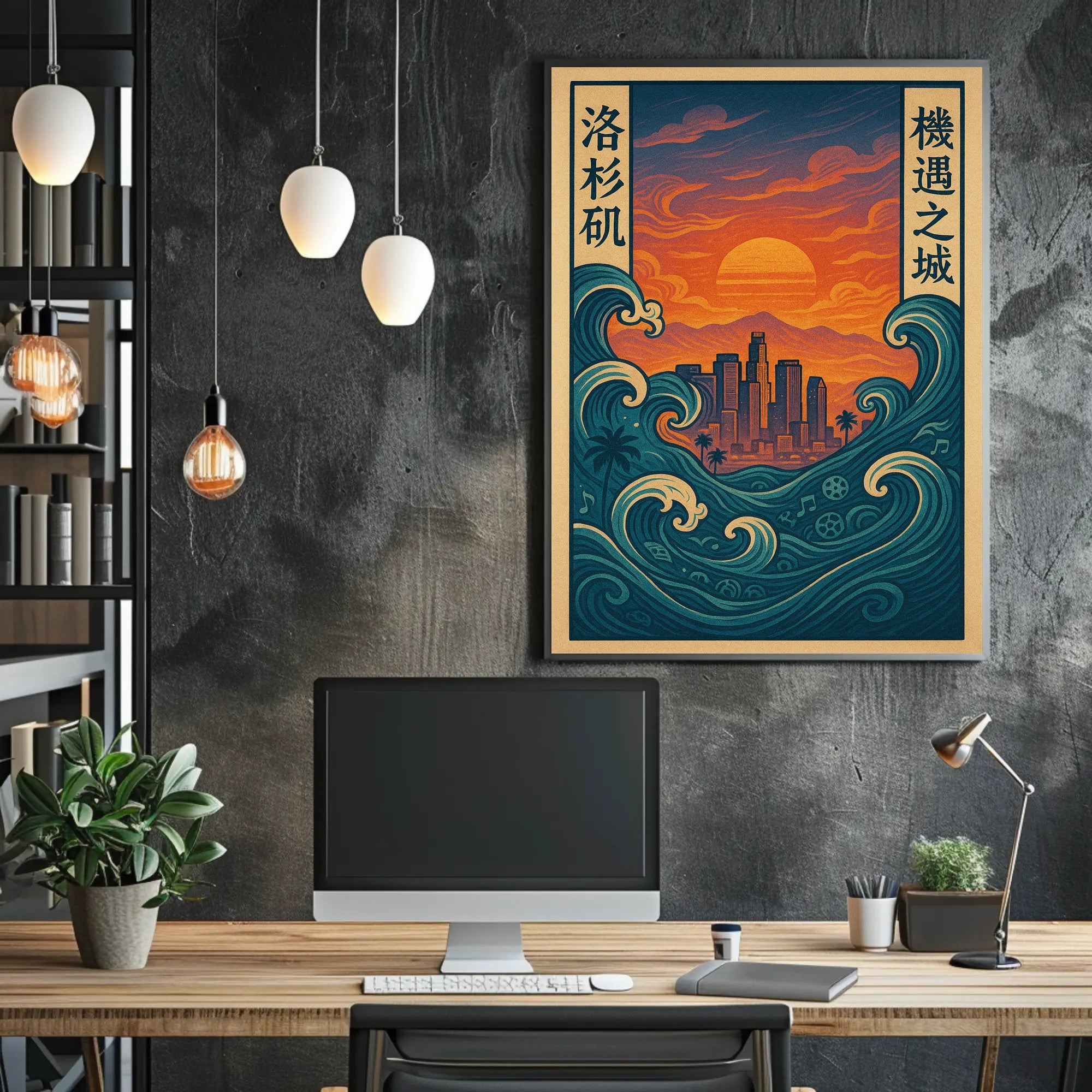 Los Angeles Sunset Fusion Urban or Cityscape Poster