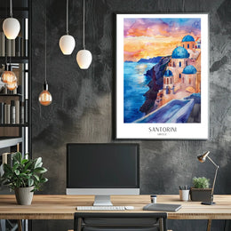 Santorini Sunset Poster