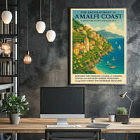 Amalfi Coast Travel Dreamscape Vintage Art Poster