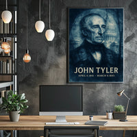 John Tyler 10th President of the United States Double Exposure Poster