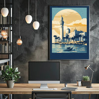Tranquil Waters and Timeless Architecture Poster