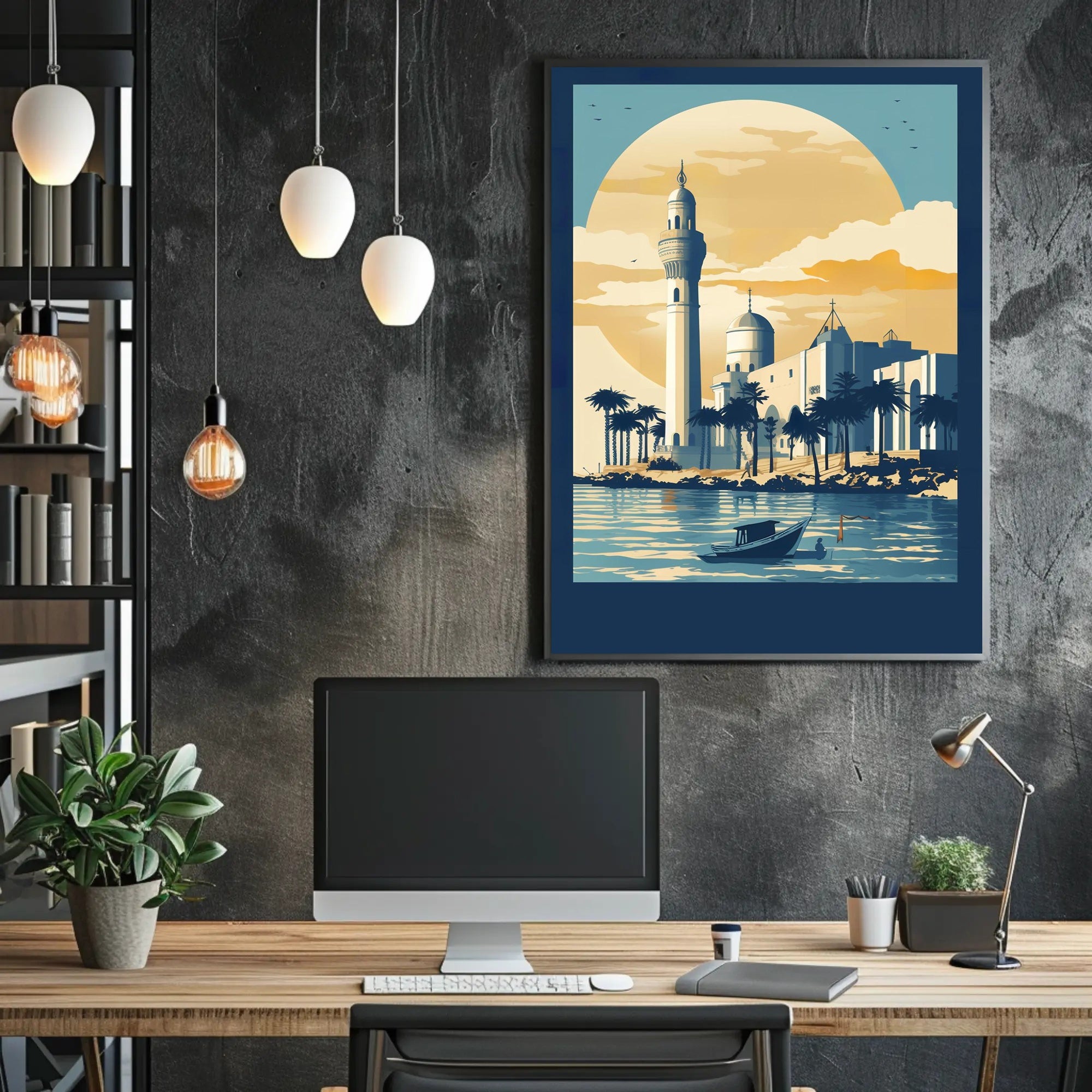 Tranquil Waters and Timeless Architecture Poster