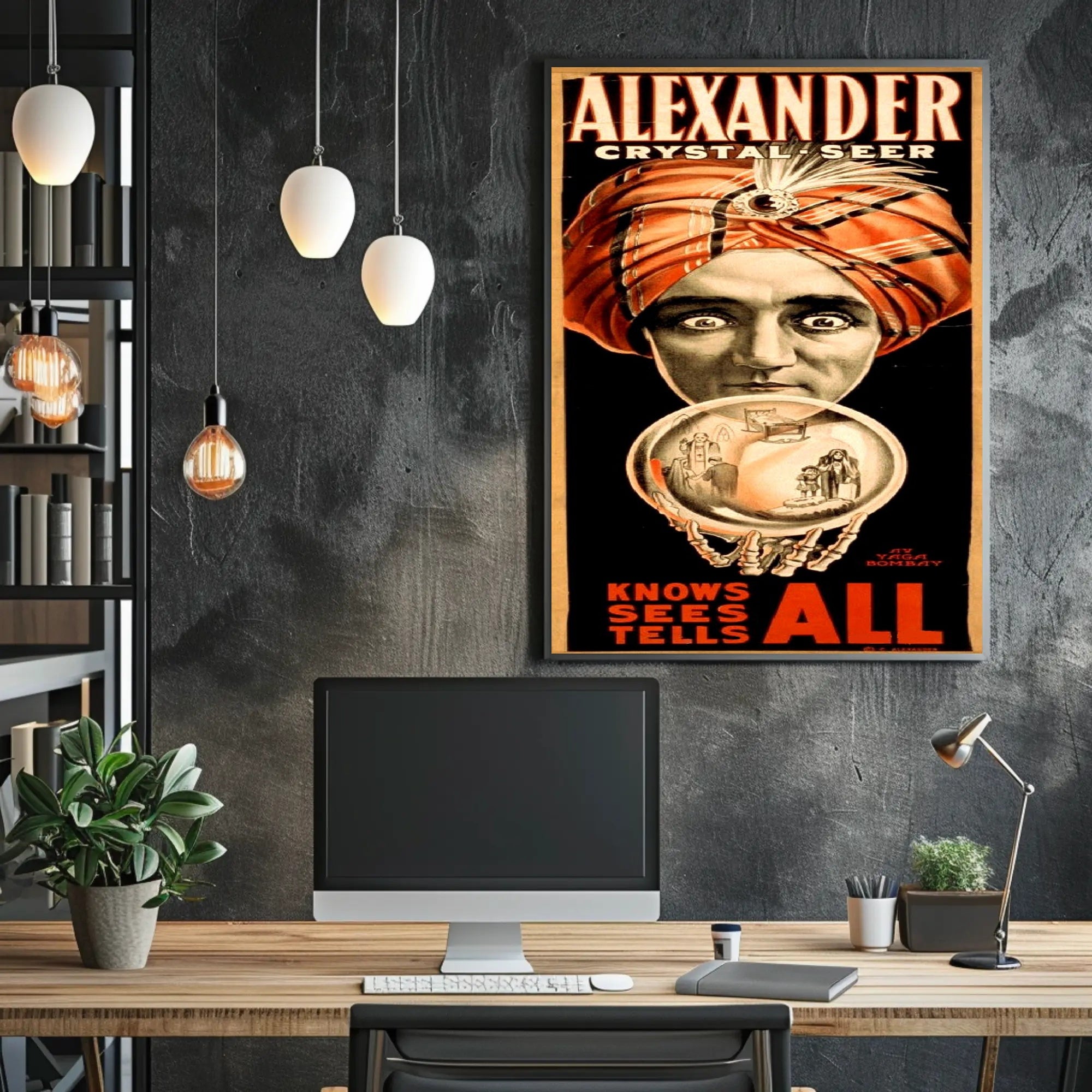 Crystal Seer Fortune Teller Vintage Art Poster