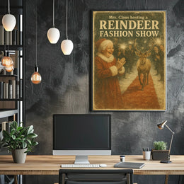 Reindeer Fashion Extravaganza Vintage Christmas Poster