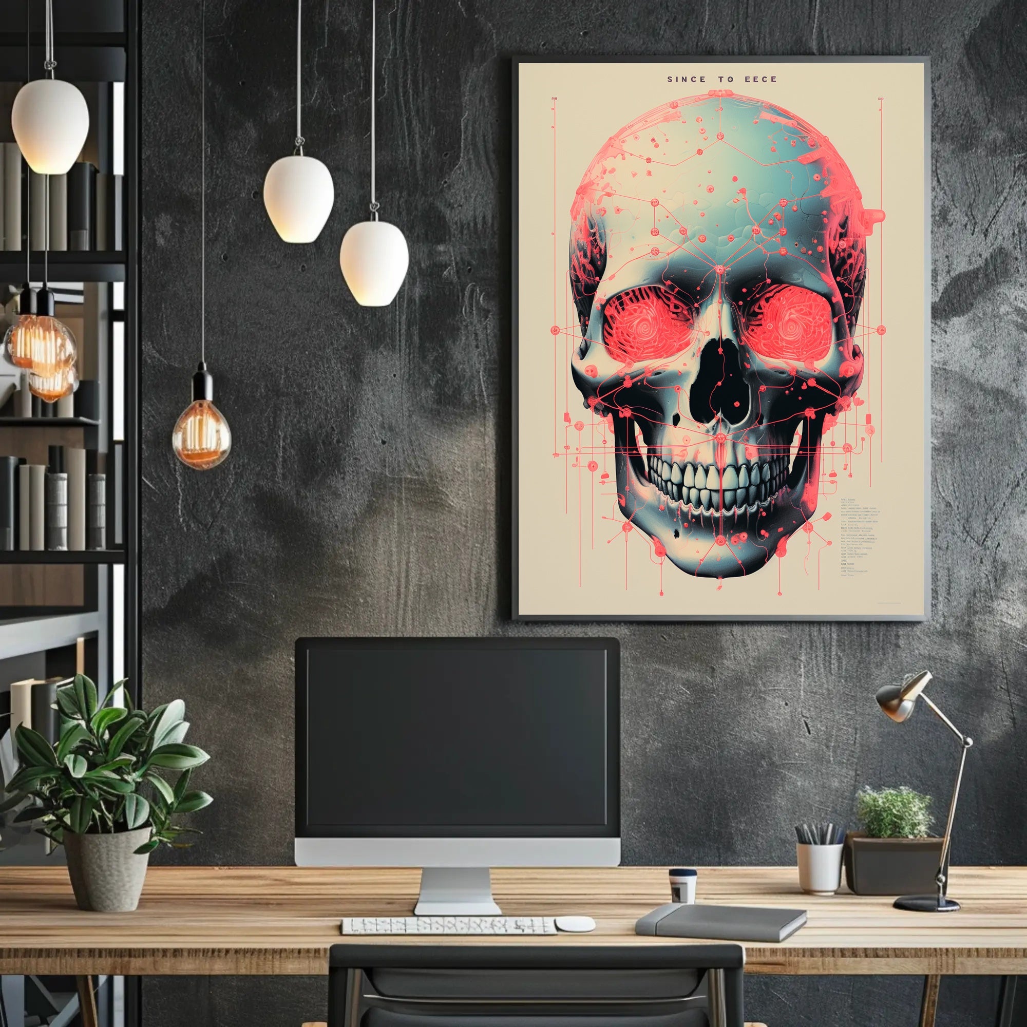 Technological Skull Poster