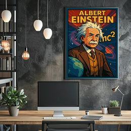 Albert Einstein Scenic Vintage Wanderlust Poster