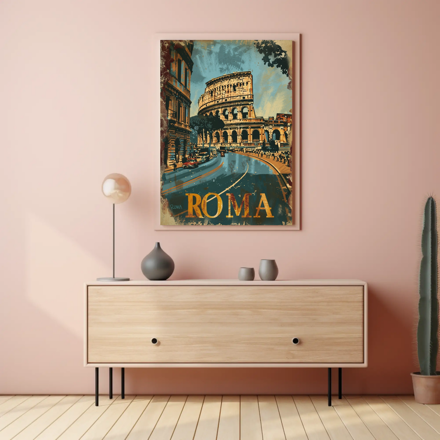 Rome Colosseum Vintage Italy Travel Poster