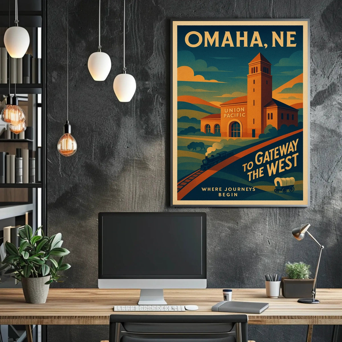 Vintage Omaha Railroad Poster: Gateway to the West
