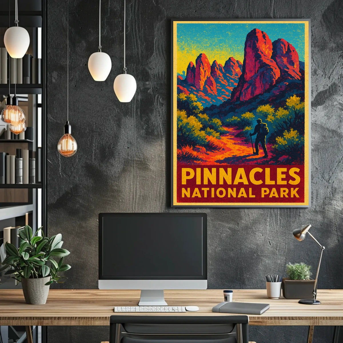 Pinnacles National Park Vintage Adventure Poster