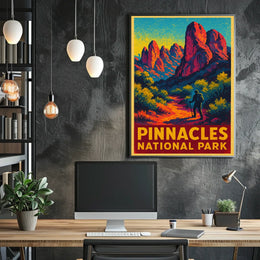 Pinnacles National Park Vintage Adventure Poster