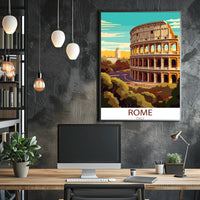 Colosseum by Day: Modern Rome Travel Poster