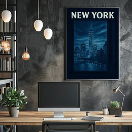 New York Skyline At Night Poster