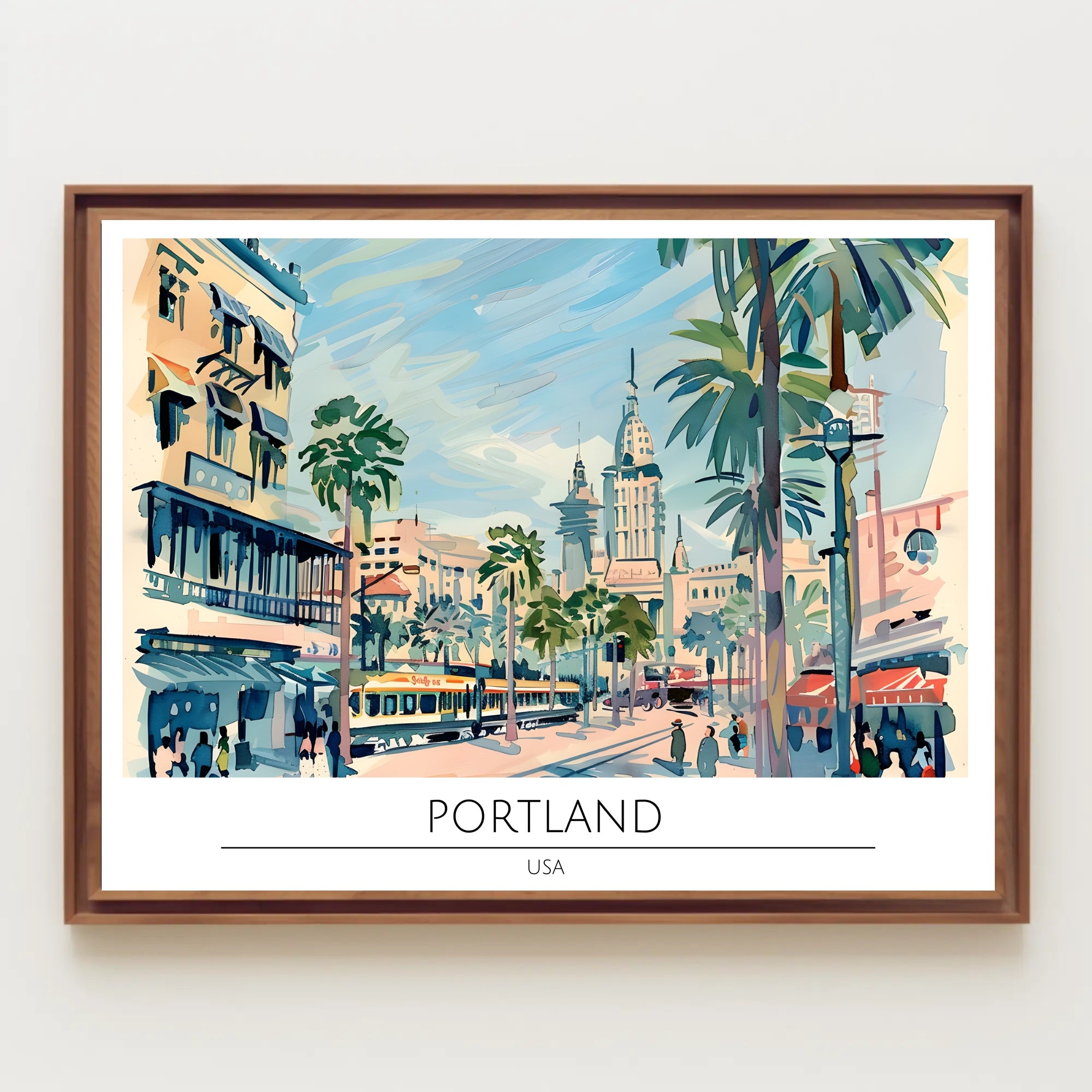 Portland Cityscape Poster PosterGoat