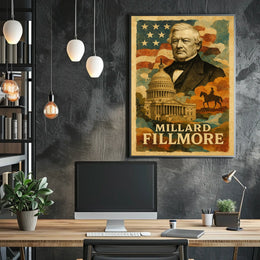 Millard Fillmore 13th President of the United States Layered Digital Collage Poster