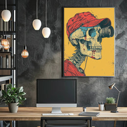 Skull with Lens Poster for Unique Wall Art Decor PosterGoat