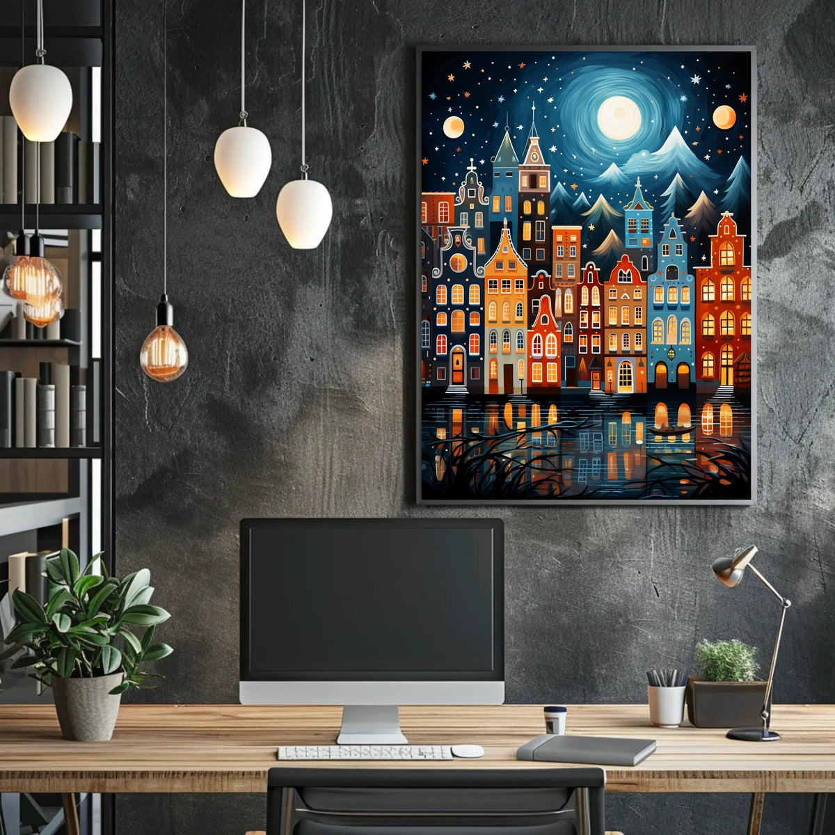 Picturesque Cityscape in European Architectural Style Travel Poster