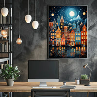 Picturesque Cityscape in European Architectural Style Travel Poster