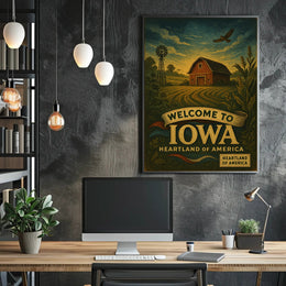 Welcome To Iowa Heartland Of America Poster