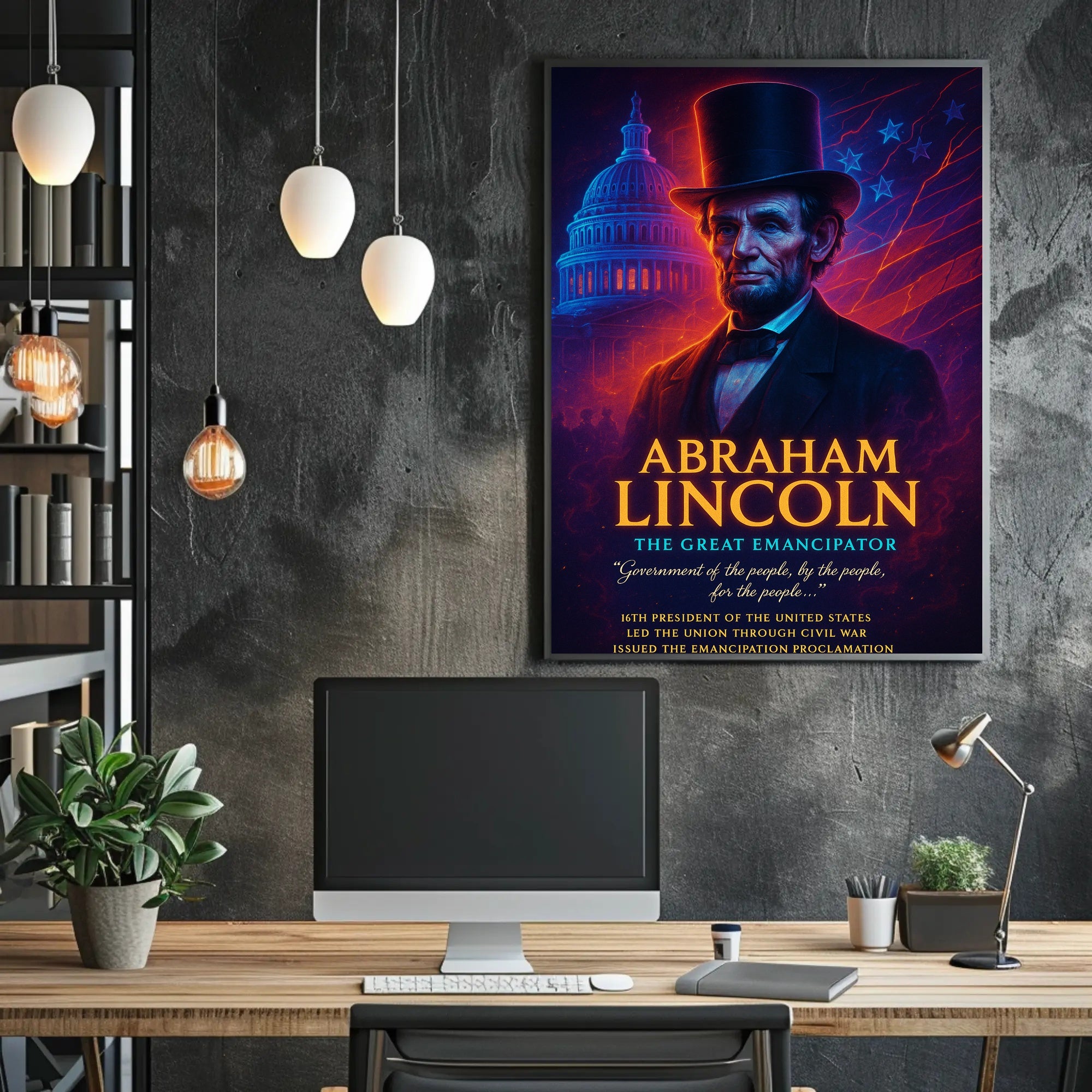 Abraham Lincoln Patriotic Historical or Presidential Poster PosterGoat