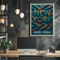 New York Vibes Poster City Skyline Print 18x24 Wall Art
