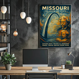 Missouri Gateway Arch Vintage Cultural or Heritage Poster