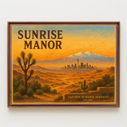 Sunrise Manor Scenic Illustration Poster