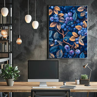 Blueberries and Foliage Artistic Design Artistic Poster