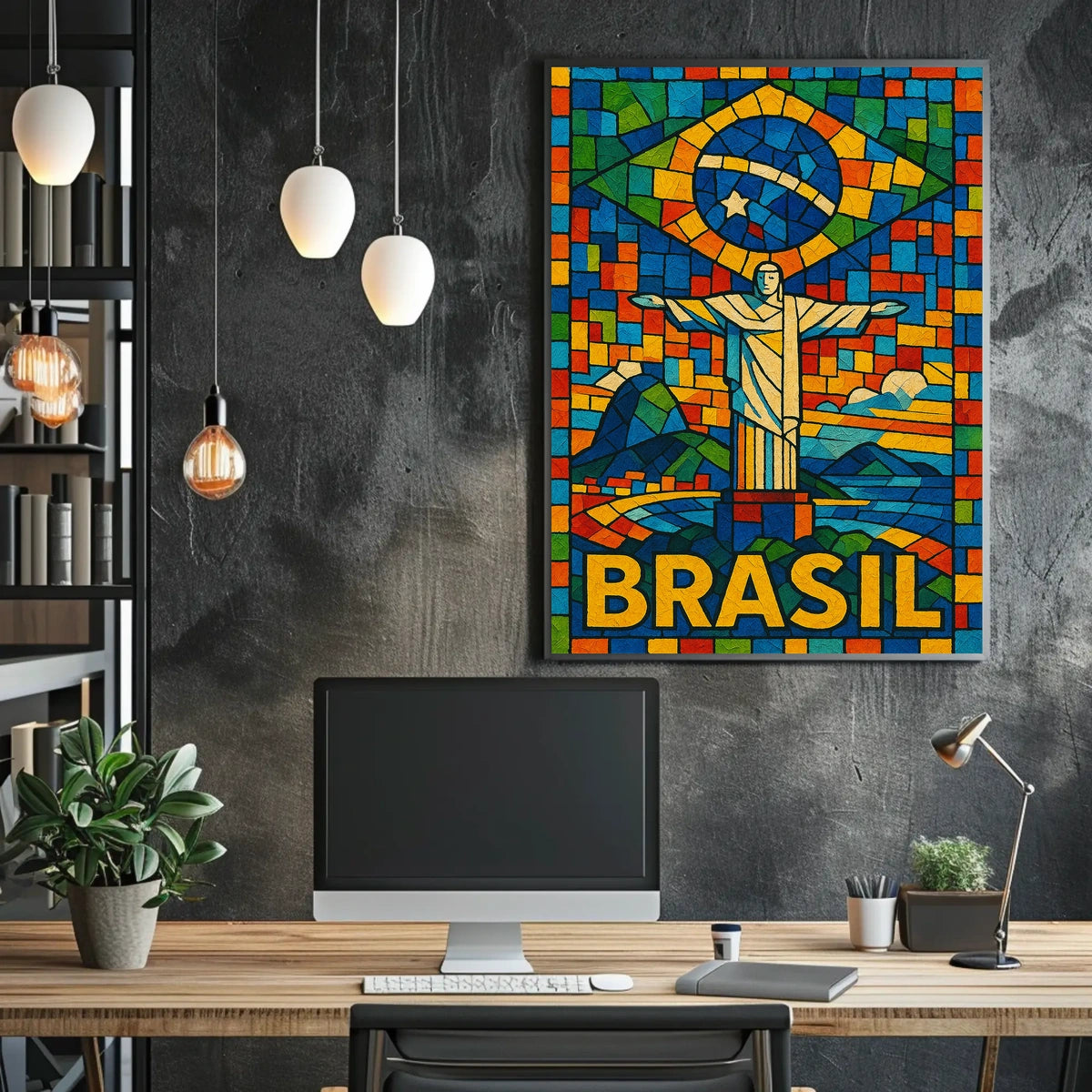 Vibrant Brazil Mosaic Poster
