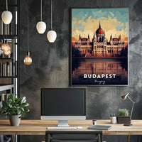 Budapest Landmark Illustration Poster