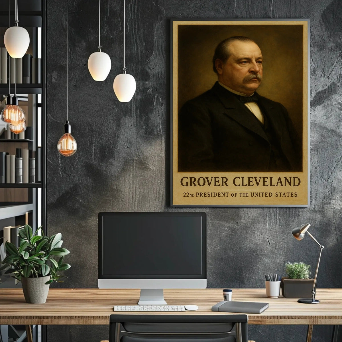 Grover Cleveland Presidential Portrait Historic Art Poster