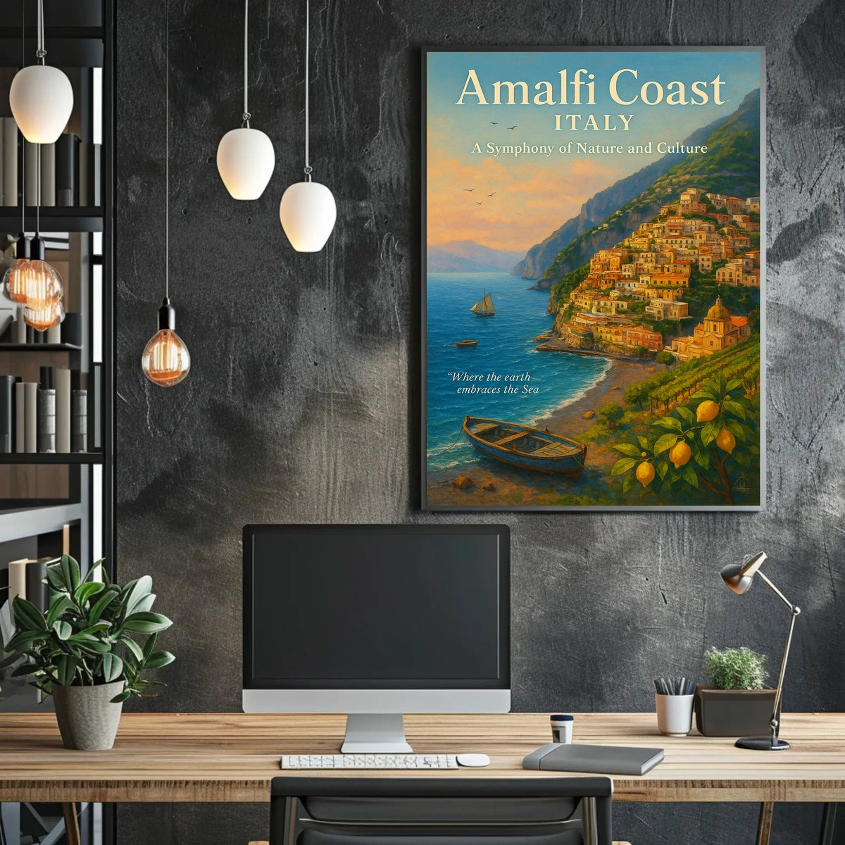 Amalfi Coast Tranquility: Classic Travel Poster Art
