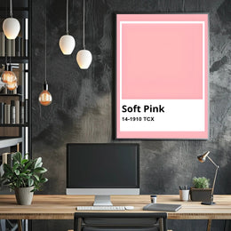Soft Pink Minimalistic Design Abstract or Artistic Poster PosterGoat