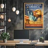 Land of Liberty and Dreams Poster PosterGoat
