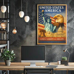 Land of Liberty and Dreams Poster PosterGoat