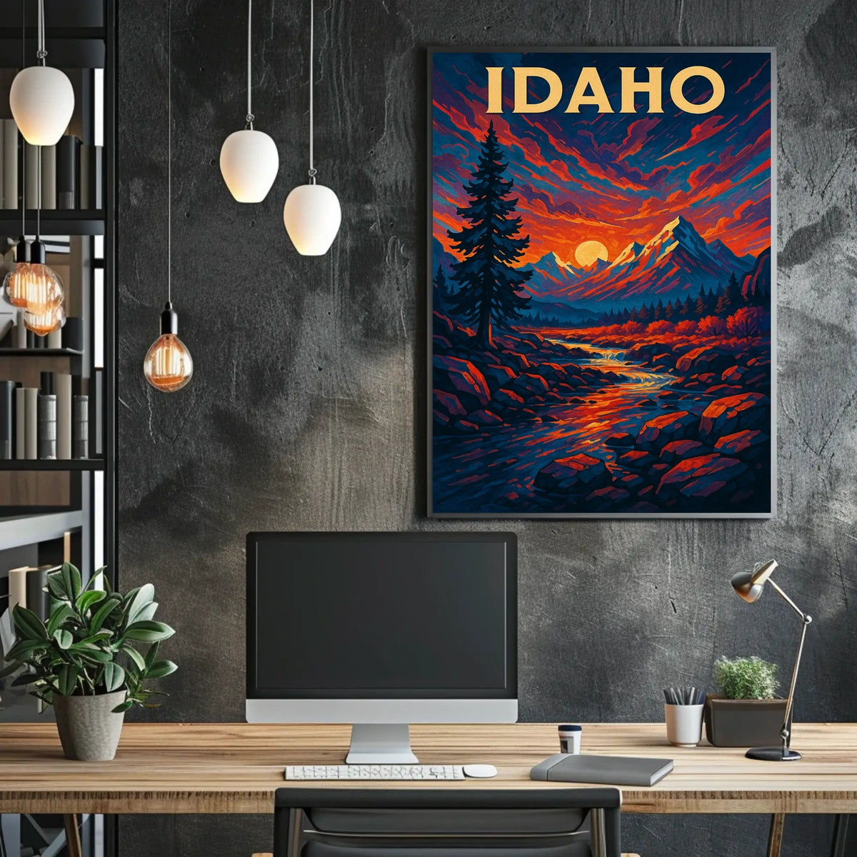 Idaho Sunset Landscape Poster