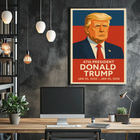 Donald Trump Leadership Echoes Vintage Propaganda Patriotic Icon Portrait Heritage Collection Poster