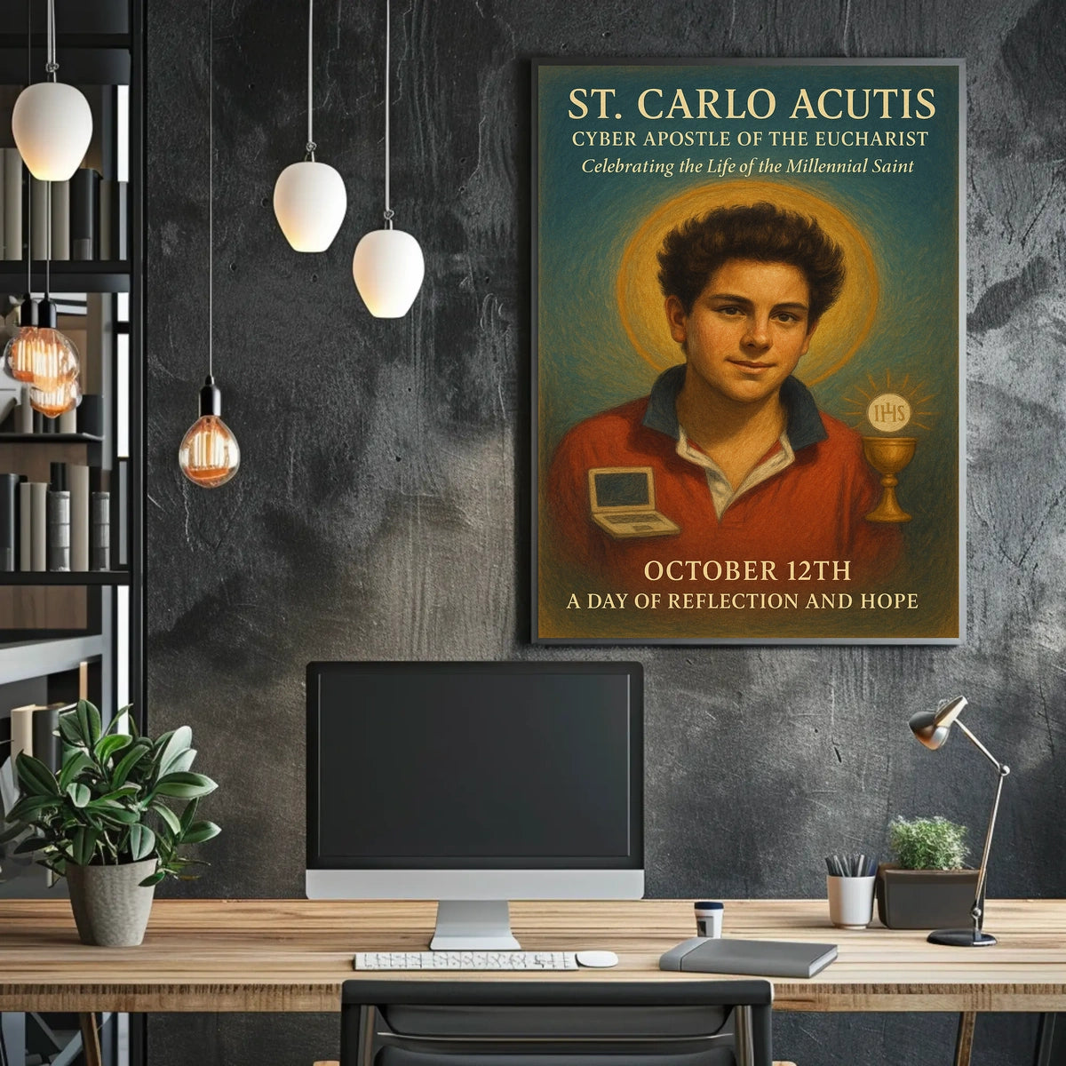 St. Carlo Acutis Cyber Apostle of the Eucharist Poster