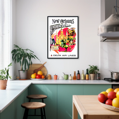 New Orleans Air Lines Travel Poster