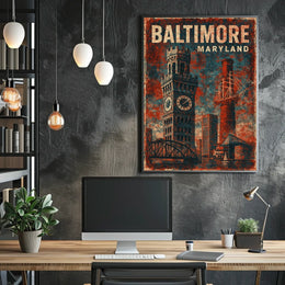Baltimore Skyline Cityscape Art Collectors Poster